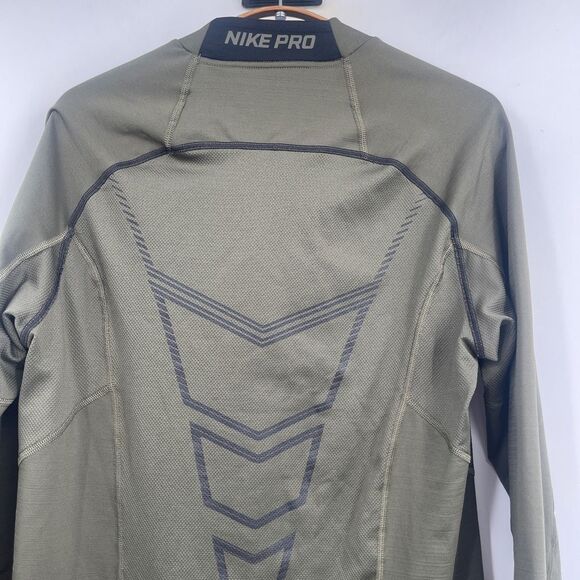Nike Green Pro Combat Dri-Fit Fitted Mock Thermal Pullover Top Size Medium - Picture 6 of 8